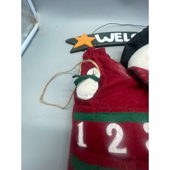 advent Christmas countdown calendar plush snowman welcome wood sign plush READ - Picture 8 of 11